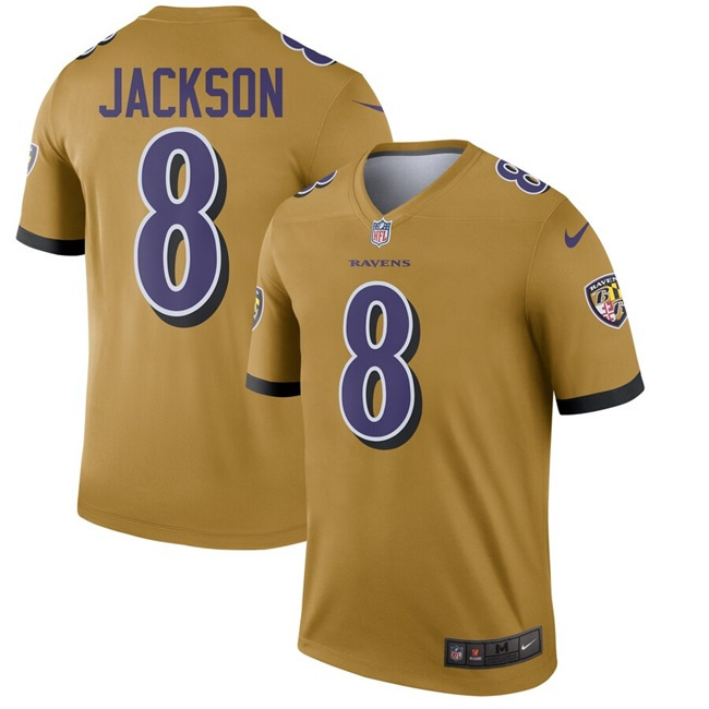 Men's Baltimore Ravens Active Player Custom Gold Inverted Legend Football Jersey Men's Baltimore Ravens Active Player Custom Gold Inverted Legend Football Jersey